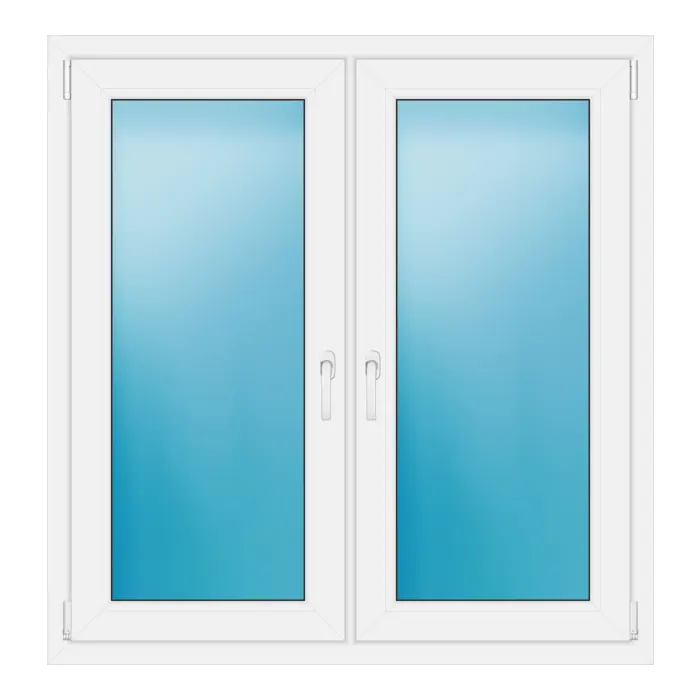 Zweiflügeliges Kunststofffenster 121x125,5 cm Weiß