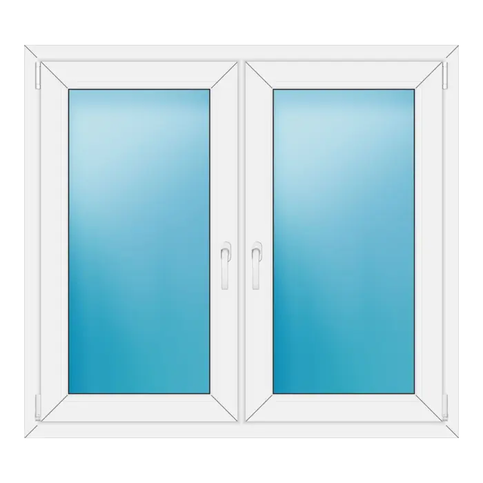 Zweiflügeliges Kunststofffenster 126x114 cm Weiß