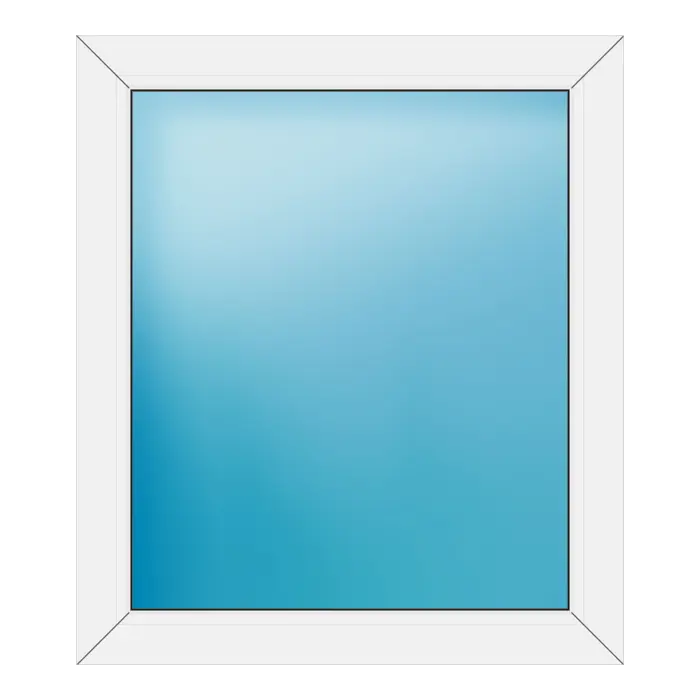 Festverglasung aus Kunststoff 80x92 cm Weiß