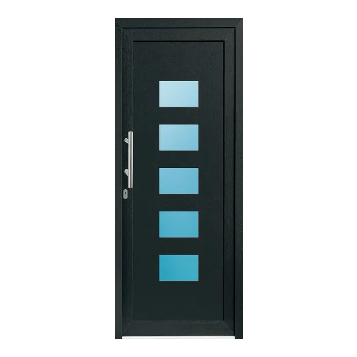 Haustür Kunststoff 90x226 cm Merkur Anthrazit-Grau genarbt