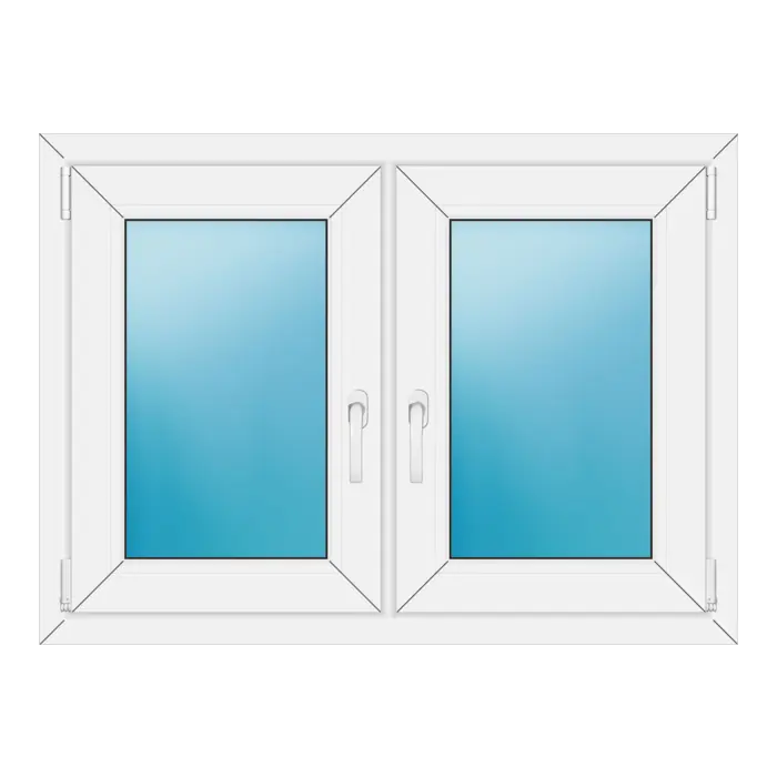 Zweiflügeliges Kunststofffenster 104x76 cm Weiß