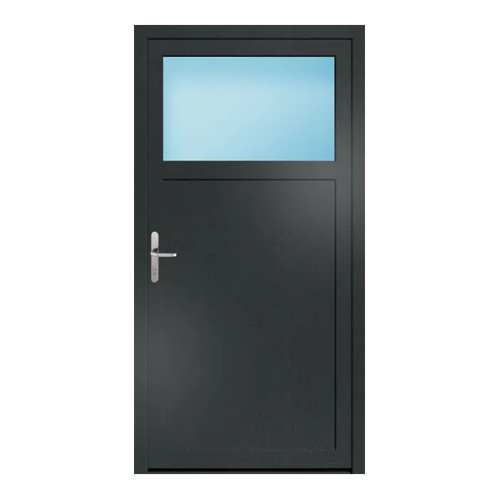 Nebeneingangstür 108x210 cm 1/3 Glas Anthrazit genarbt