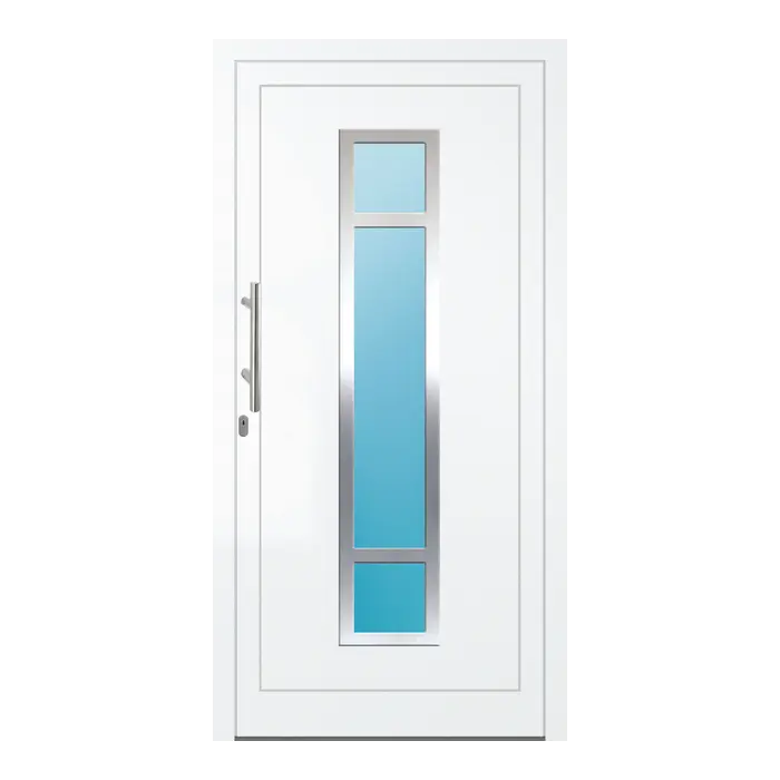 Haustür Aluminium 108,5x215,1 cm Prezo Top 01 Verkehrsweiß RAL 9016