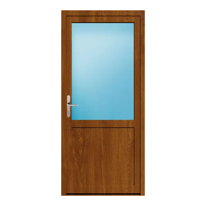 Nebeneingangstür 90x200 cm 2/3 Glas Golden Oak genarbt