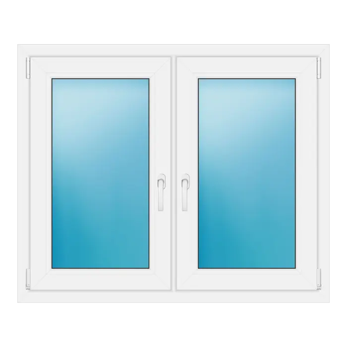 Zweiflügeliges Kunststofffenster 116,5x96,5 cm Weiß