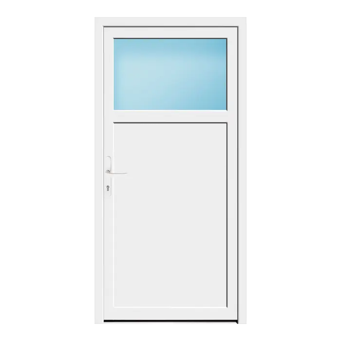 Nebeneingangstür 89x180 cm 1/3 Glas Weiß
