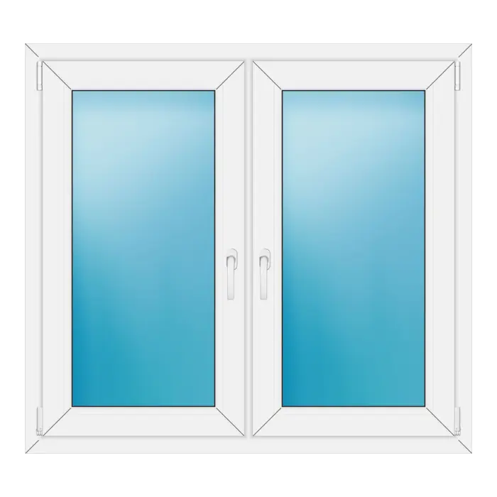 Zweiflügeliges Kunststofffenster 122x112 cm Weiß