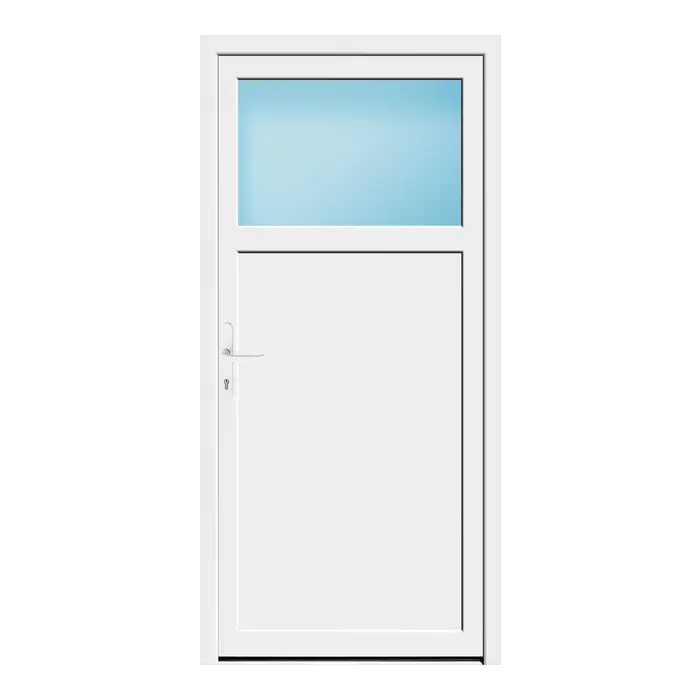 Nebeneingangstür 91x191 cm 1/3 Glas Weiß