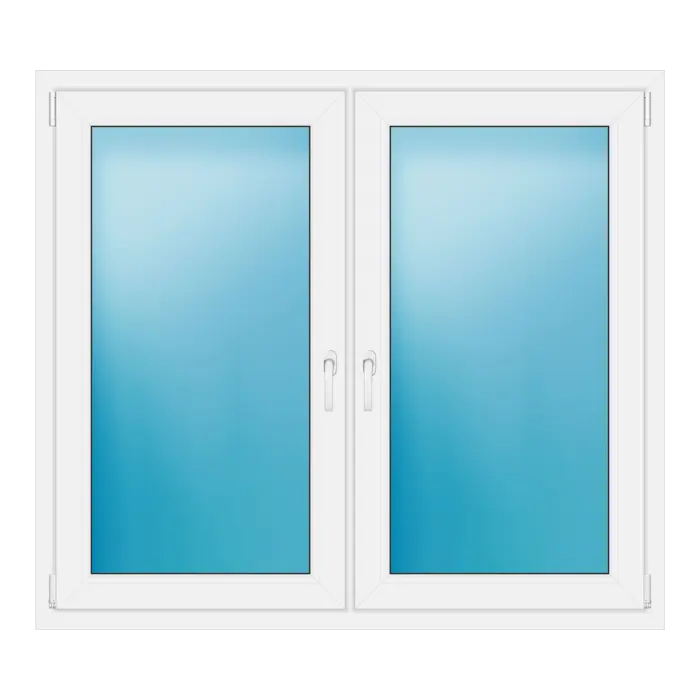 Zweiflügeliges Kunststofffenster 144x128 cm Weiß