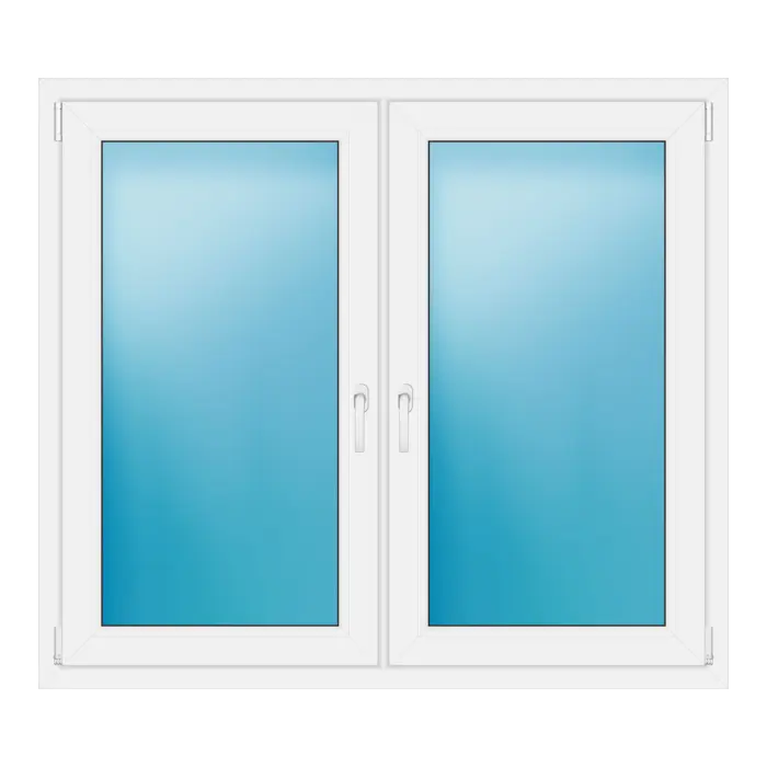 Zweiflügeliges Kunststofffenster 140x124 cm Weiß