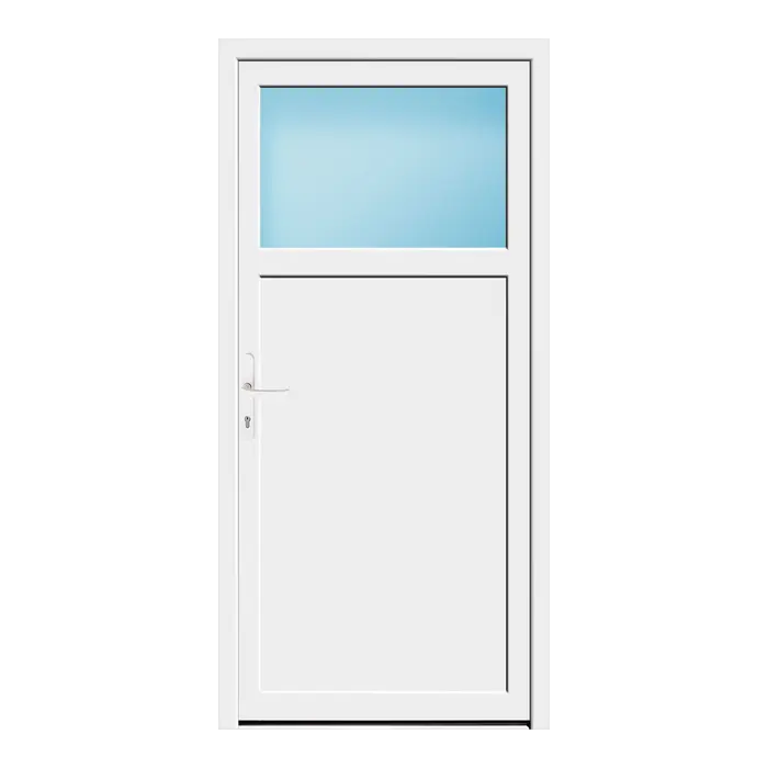 Nebeneingangstür 90x188 cm 1/3 Glas Weiß