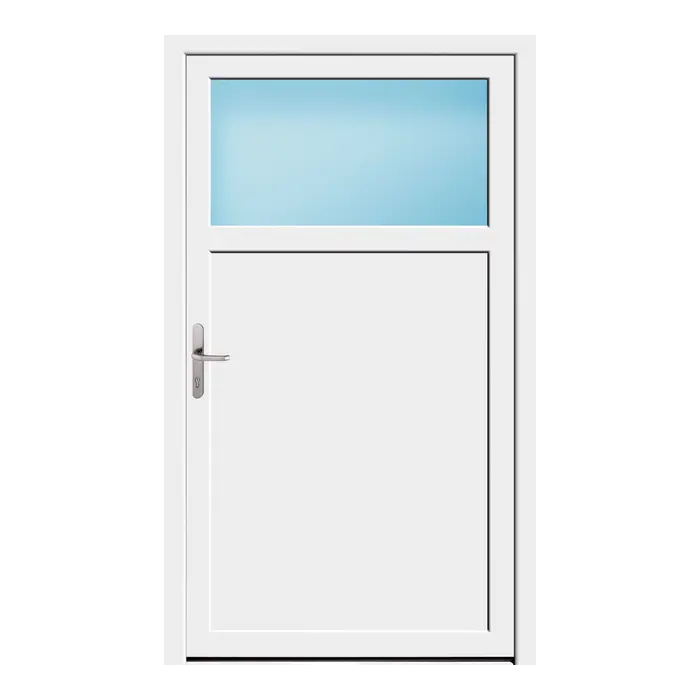 Nebeneingangstür 118x200 cm 1/3 Glas Weiß