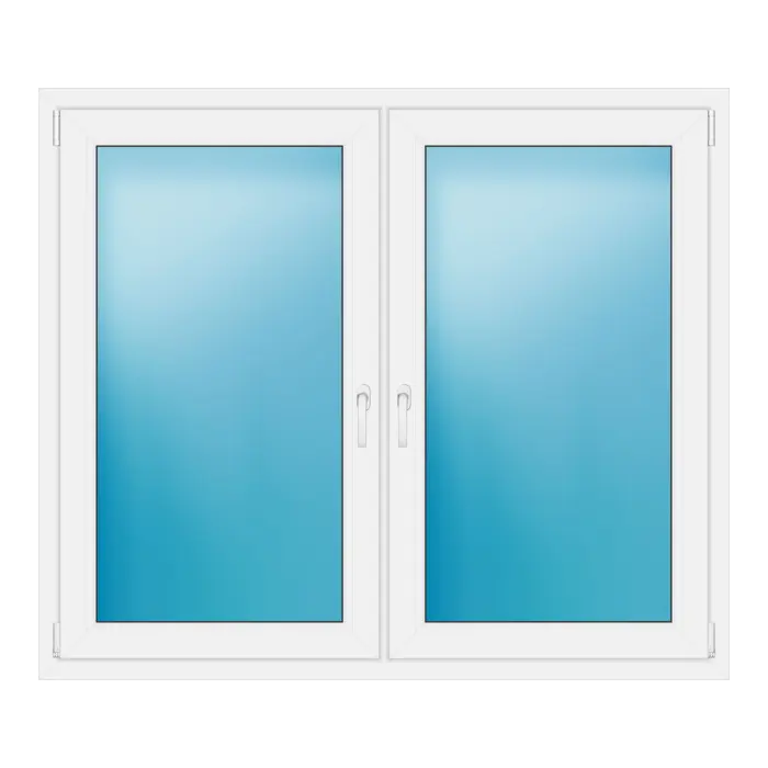 Zweiflügeliges Kunststofffenster 153x131 cm Weiß