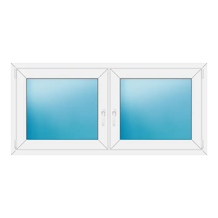 Zweiflügeliges Kunststofffenster 162x76 cm Weiß