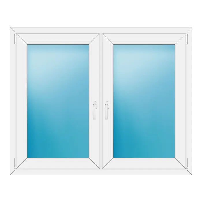 Zweiflügeliges Kunststofffenster 138x112 cm Weiß
