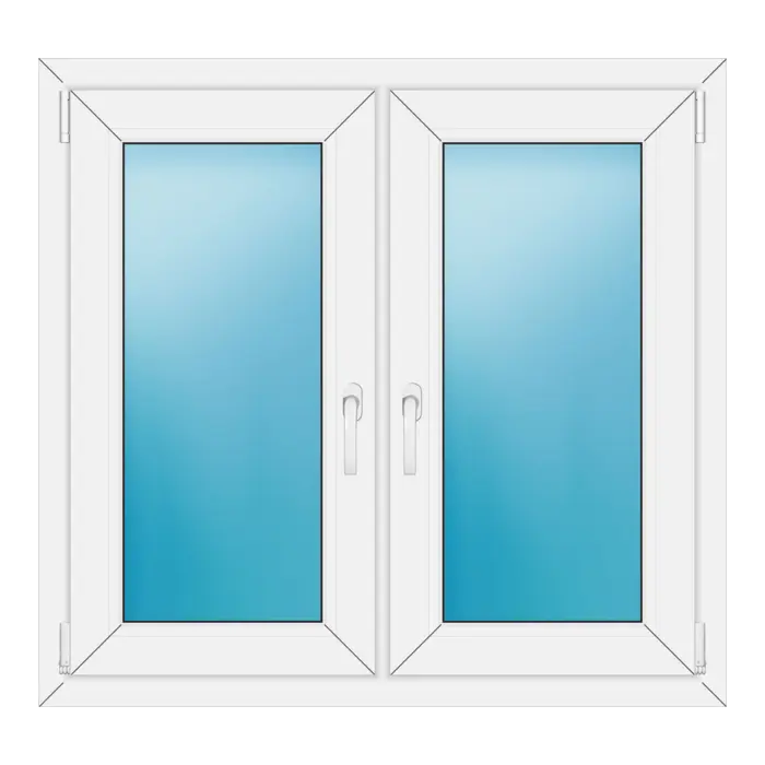 Zweiflügeliges Kunststofffenster 104x98 cm Weiß