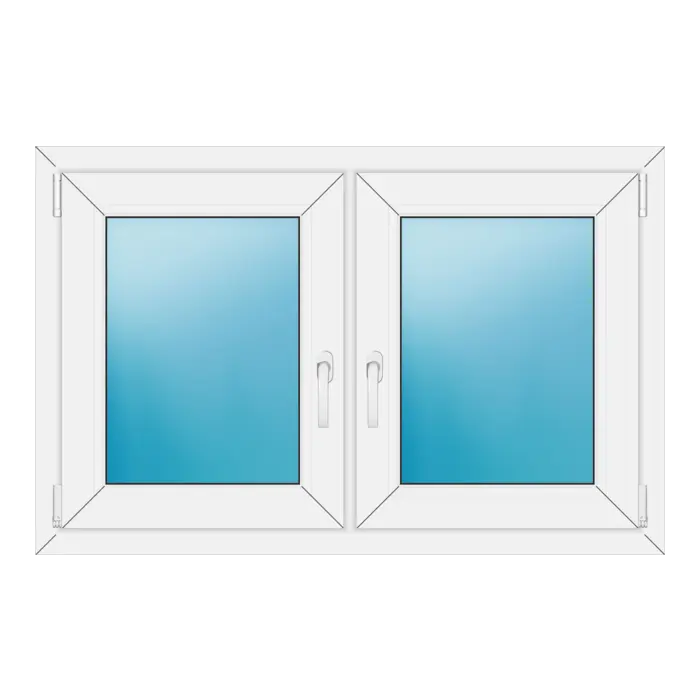 Zweiflügeliges Kunststofffenster 114x74 cm Weiß
