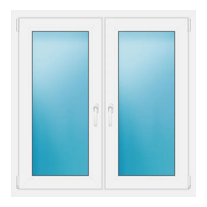 Zweiflügeliges Kunststofffenster 113x114 cm Weiß