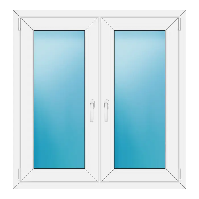Zweiflügeliges Kunststofffenster 108x112 cm Weiß