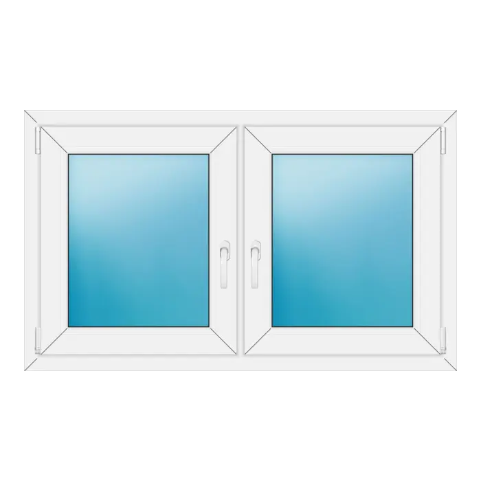 Zweiflügeliges Kunststofffenster 126x76 cm Weiß