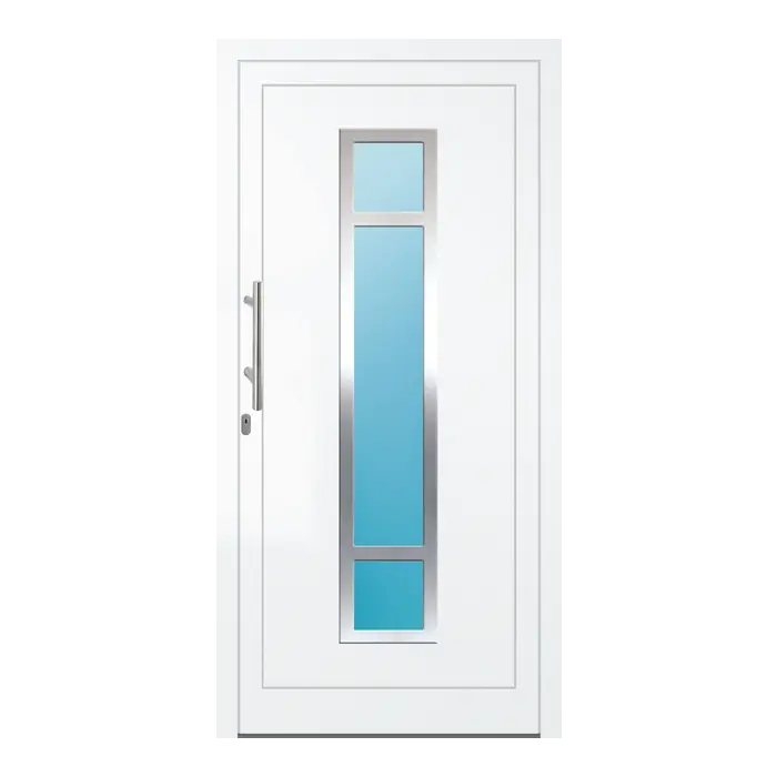 Haustür Aluminium 106x214,5 cm Prezo Top 01 Verkehrsweiß RAL 9016