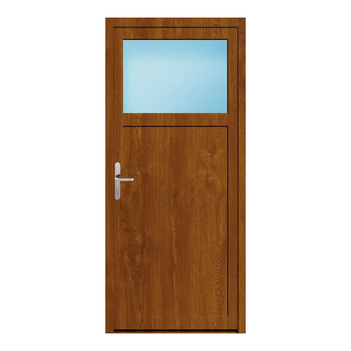 Nebeneingangstür 89x200 cm 1/3 Glas Golden Oak genarbt