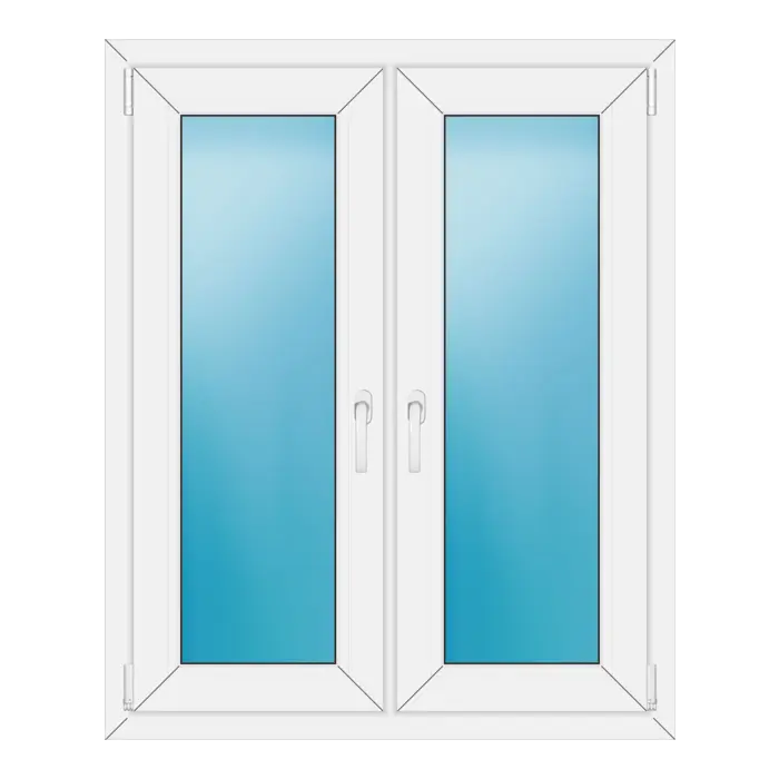 Zweiflügeliges Kunststofffenster 96x118 cm Weiß