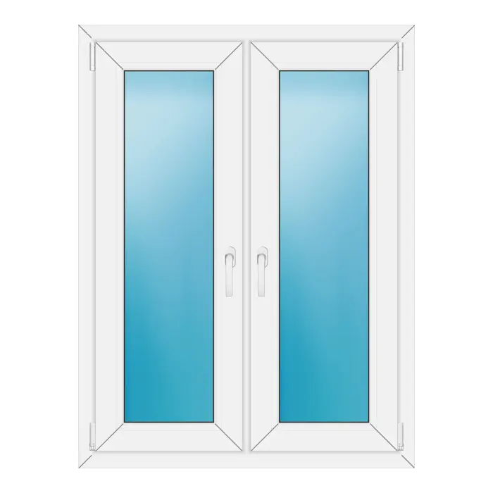 Zweiflügeliges Kunststofffenster 94x124 cm Weiß