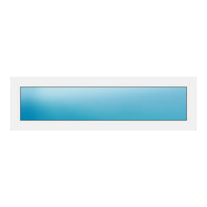 Festverglasung aus Kunststoff 150x43 cm Weiß