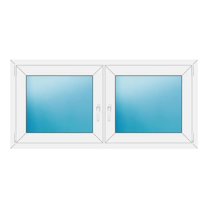 Zweiflügeliges Kunststofffenster 152x72 cm Weiß