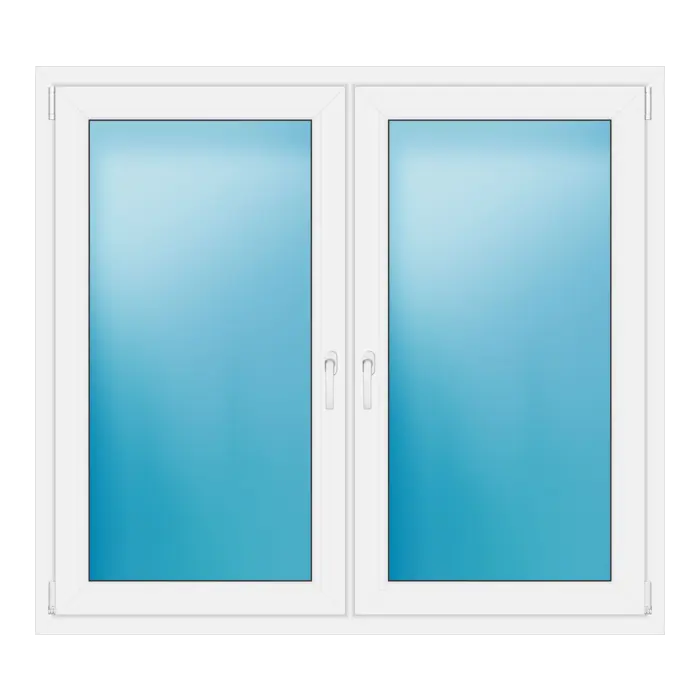 Zweiflügeliges Kunststofffenster 150x135,5 cm Weiß