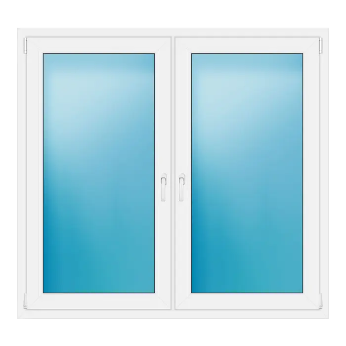 Zweiflügeliges Kunststofffenster 155x145 cm Weiß