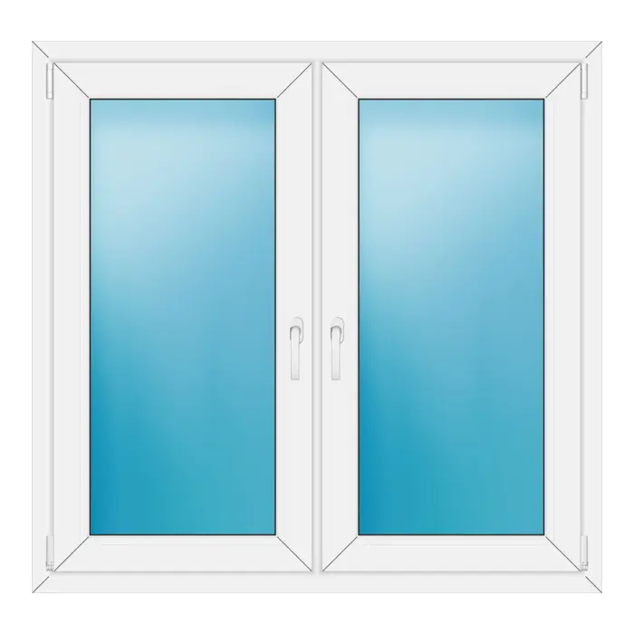 Zweiflügeliges Kunststofffenster 126x122 cm Weiß