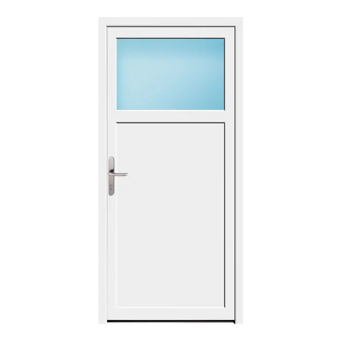 Nebeneingangstür 88,5x187,5 cm 1/3 Glas Weiß