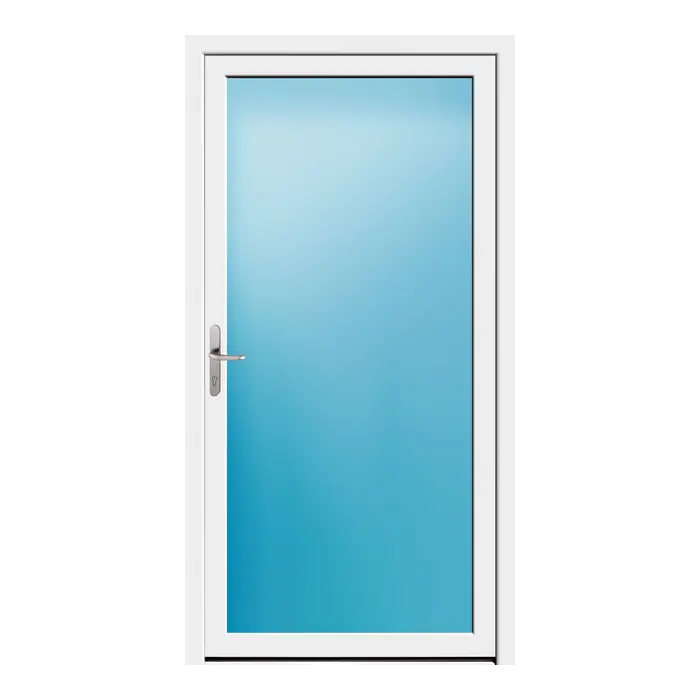 Nebeneingangstür 110x210 cm Vollglas Weiß