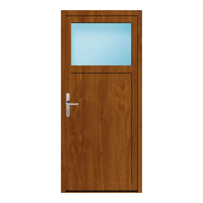 Nebeneingangstür 80x180 cm 1/3 Glas Golden Oak genarbt