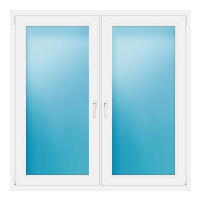 Zweiflügeliges Kunststofffenster 145x145 cm Weiß