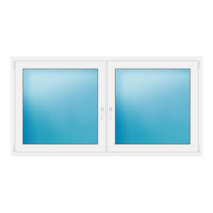 Zweiflügeliges Kunststofffenster 202x105 cm Weiß