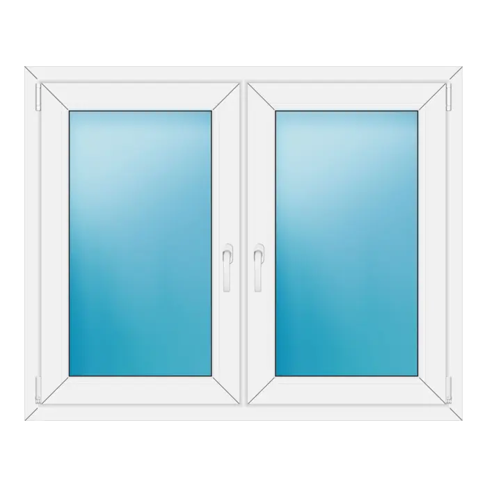Zweiflügeliges Kunststofffenster 126x102 cm Weiß