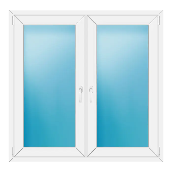 Zweiflügeliges Kunststofffenster 132x130 cm Weiß