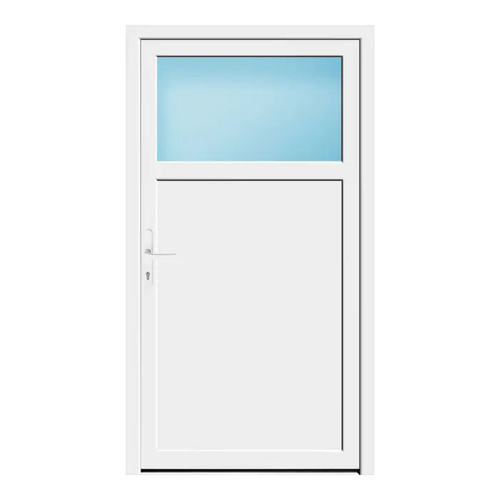 Nebeneingangstür 100x181 cm 1/3 Glas Weiß