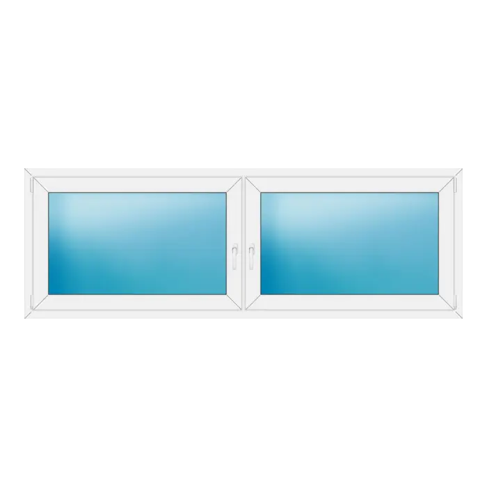 Zweiflügeliges Kunststofffenster 234x80 cm Weiß