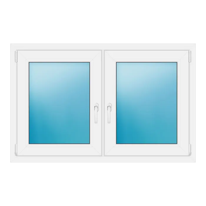 Zweiflügeliges Kunststofffenster 128x82 cm Weiß