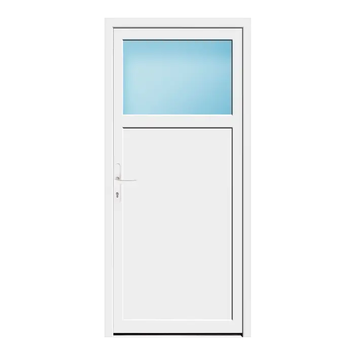 Nebeneingangstür 86,9x190 cm 1/3 Glas Weiß