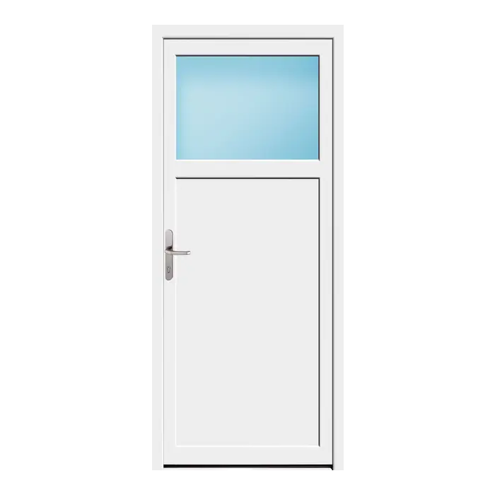 Nebeneingangstür 90x209 cm 1/3 Glas Weiß