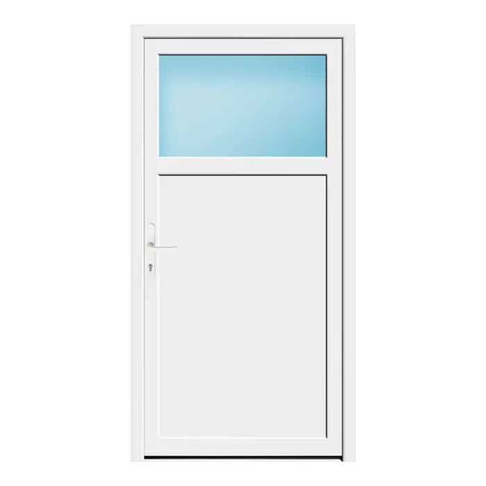 Nebeneingangstür 95x185 cm 1/3 Glas Weiß