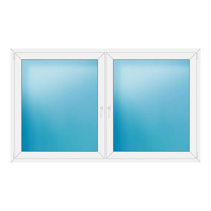 Zweiflügeliges Kunststofffenster 222x133 cm Weiß