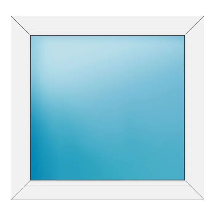 Festverglasung aus Kunststoff 80x76 cm Weiß