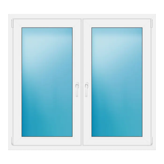 Zweiflügeliges Kunststofffenster 140x129 cm Weiß