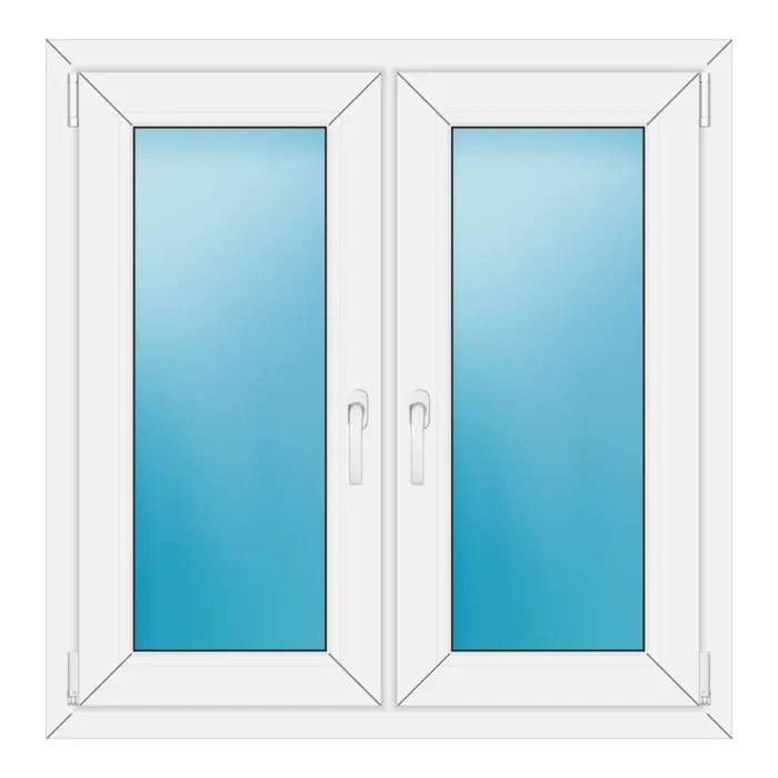 Zweiflügeliges Kunststofffenster 100x102 cm Weiß